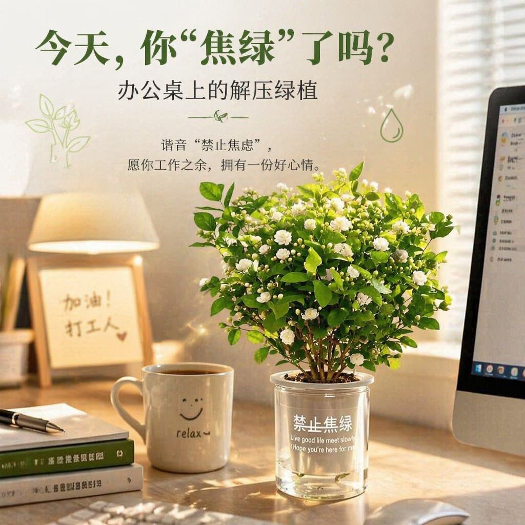 浓香型重瓣香水茉莉花盆栽带花苞盆栽室阳台花卉绿植四季好养老桩