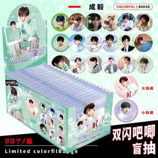 成毅明星盲抽双闪吧唧细闪盲盒75mm马口铁胸针谷子徽章痛包保护套
