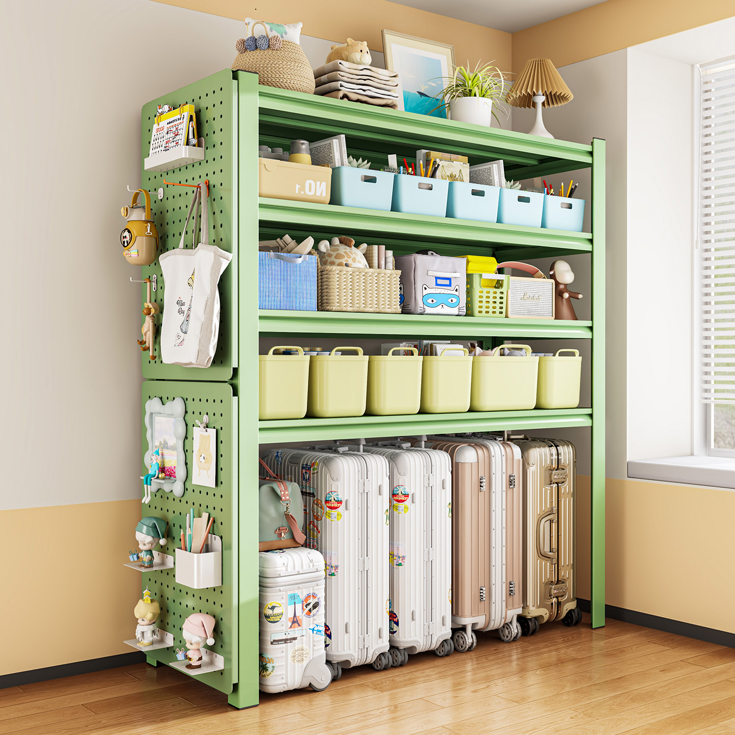 家用置物架多层货架阳台杂物收纳架客厅书架仓库快递行李箱储物架