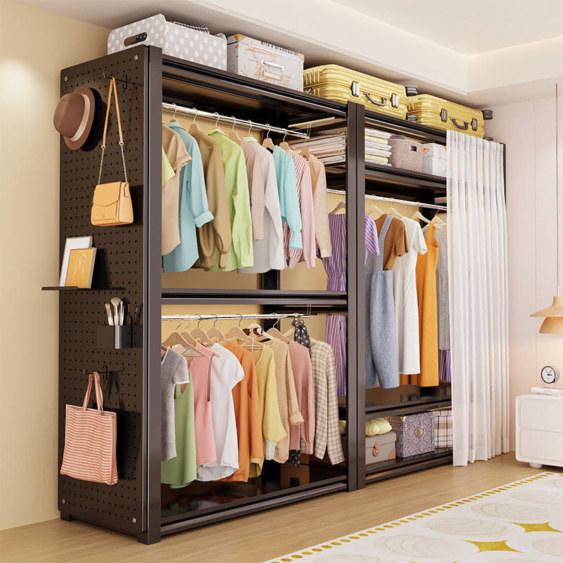 货架衣柜家用落地衣帽架出租屋简易组装收纳层架钢制开 放式储物,收纳整理,衣物收纳柜/简易衣橱,淘宝优惠券,粉丝福利购,淘宝优惠卷