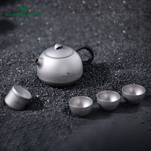 必唯纯钛钛茶具便携双层茶杯套装