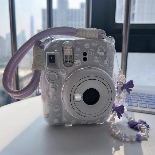 拍立得保护壳mini12/11迷你SE收纳水晶壳挂绳适用富士相机保护套