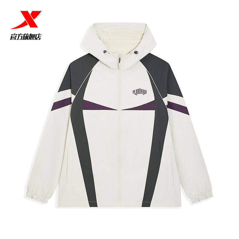 特步男款风衣2026春季新款户保暖宽松运动训练厚外套974129160124