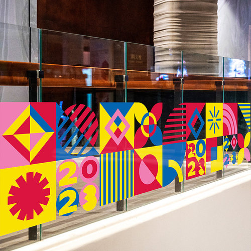 立誉大型兔年装饰橱窗几何底纹