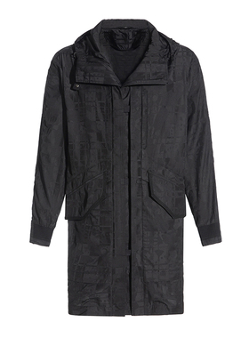 ANDREW MACKENZIE男士 秋冬商务休闲棉质印花中长款大衣外套上衣