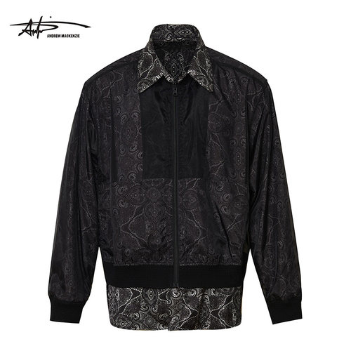 ANDREW MACKENZIE意大利男装时尚提花春秋可拆卸夹克551012221303