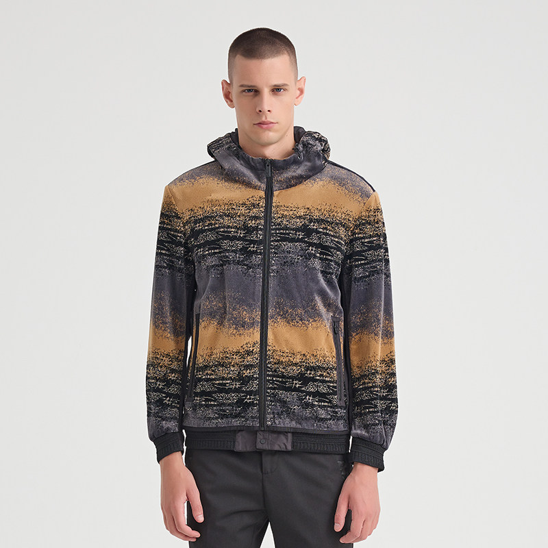 ANDREW MACKENZIE意大利男装枯楬系列连帽卫衣外套551252232605