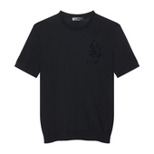 简约烫钻花卉圆领短袖 ANDREW MACKENZIE夏季 T恤日常简约百搭