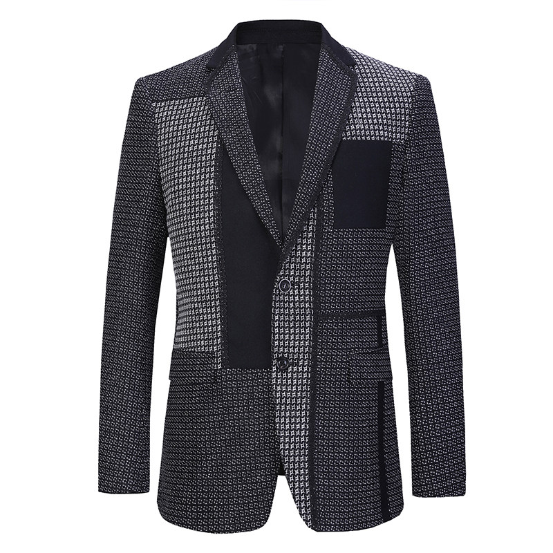 andrew mackenzie意大利男装23秋季黑白格西服外套551072332121