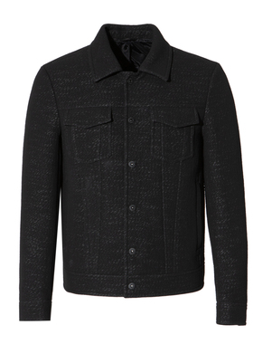 ANDREW MACKENZIE意大利男装时尚双口袋黑色夹克55T101226308