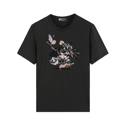 ANDREW MACKENZIE男士 夏季款休闲舒适圆领薄款印花短袖T恤上衣