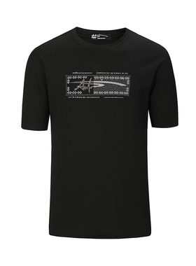 ANDREW MACKENZIE【纯棉】夏季胸前Logo潮流时尚圆领短袖T恤 男