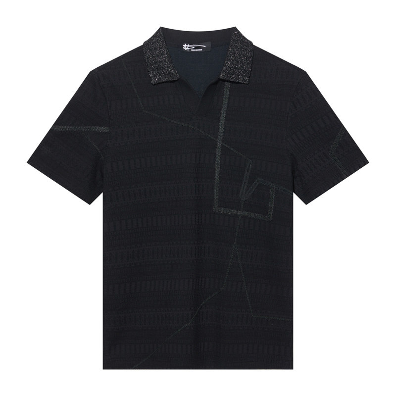 AMK夏季拼接感短袖polo衫男
