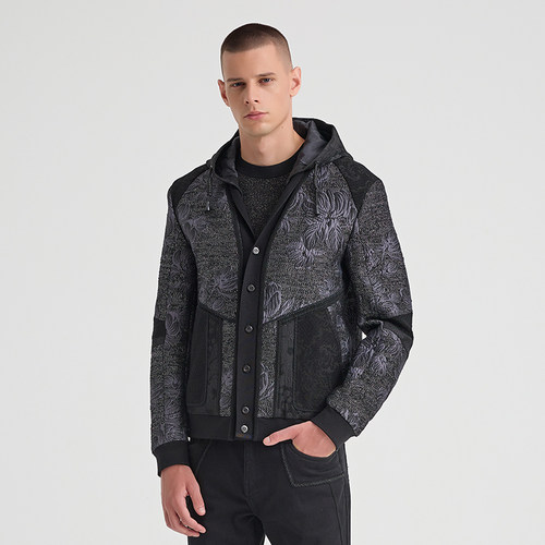 ANDREW MACKENZIE意大利男装潮流拼接重工提花夹克551012233601