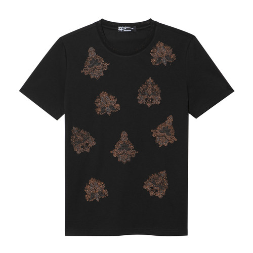 AMK夏季刺绣简约短袖T恤日常