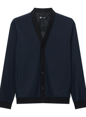 ANDREW MACKENZIE男士秋冬休闲舒适绵羊毛厚款V领针织开衫外套