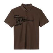 ANDREW 男商务绅士 polo衫 MACKENZIE夏季 棉质微弹烫钻logo短袖