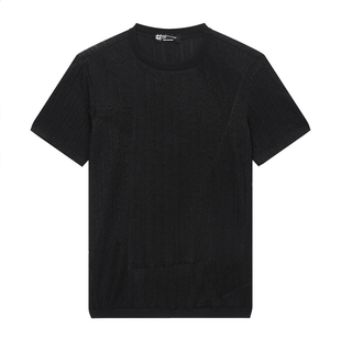 T恤男休闲潮流 微弹圆领不规则拼接短袖 ANDREW MACKENZIE夏季