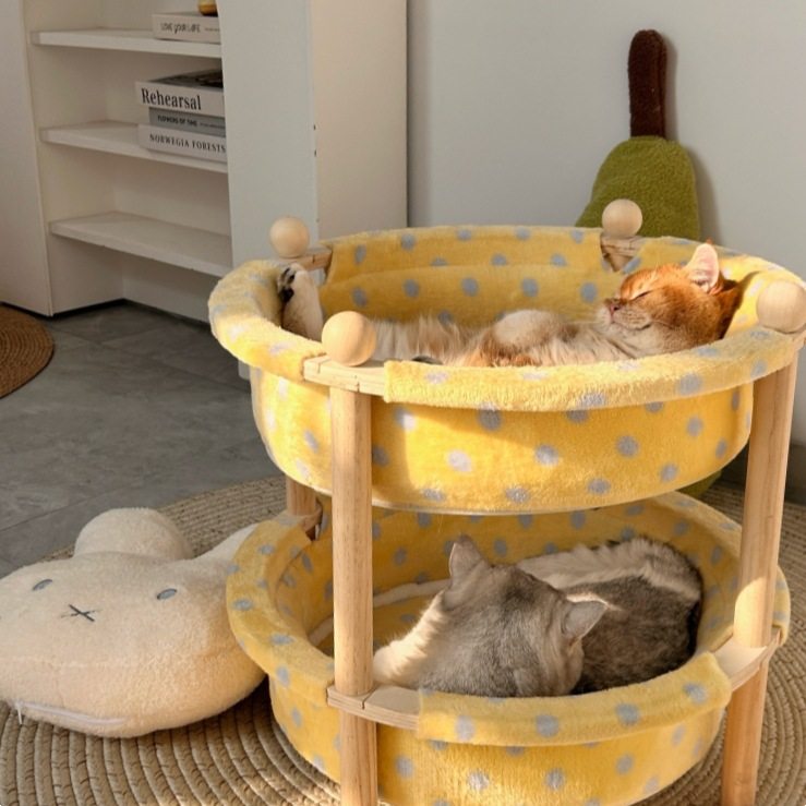 【新品】爱爬酷实木上下层毛绒大号猫窝 四季通用可拆洗稳固不晃,宠物/宠物食品及用品,猫窝/屋/帐篷/沙发,淘宝优惠券,粉丝福利购,淘宝优惠卷