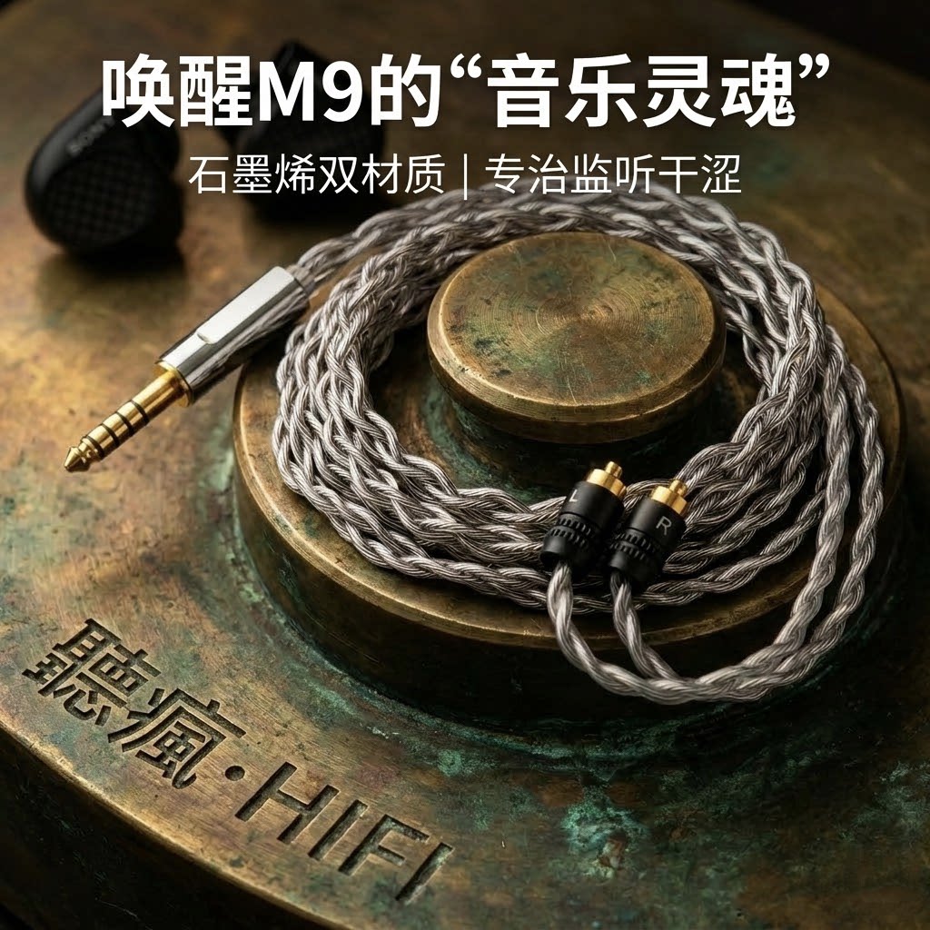 适用索尼IER M9耳机升级线4.4平衡特殊mmcx石墨烯单晶铜镀银软线