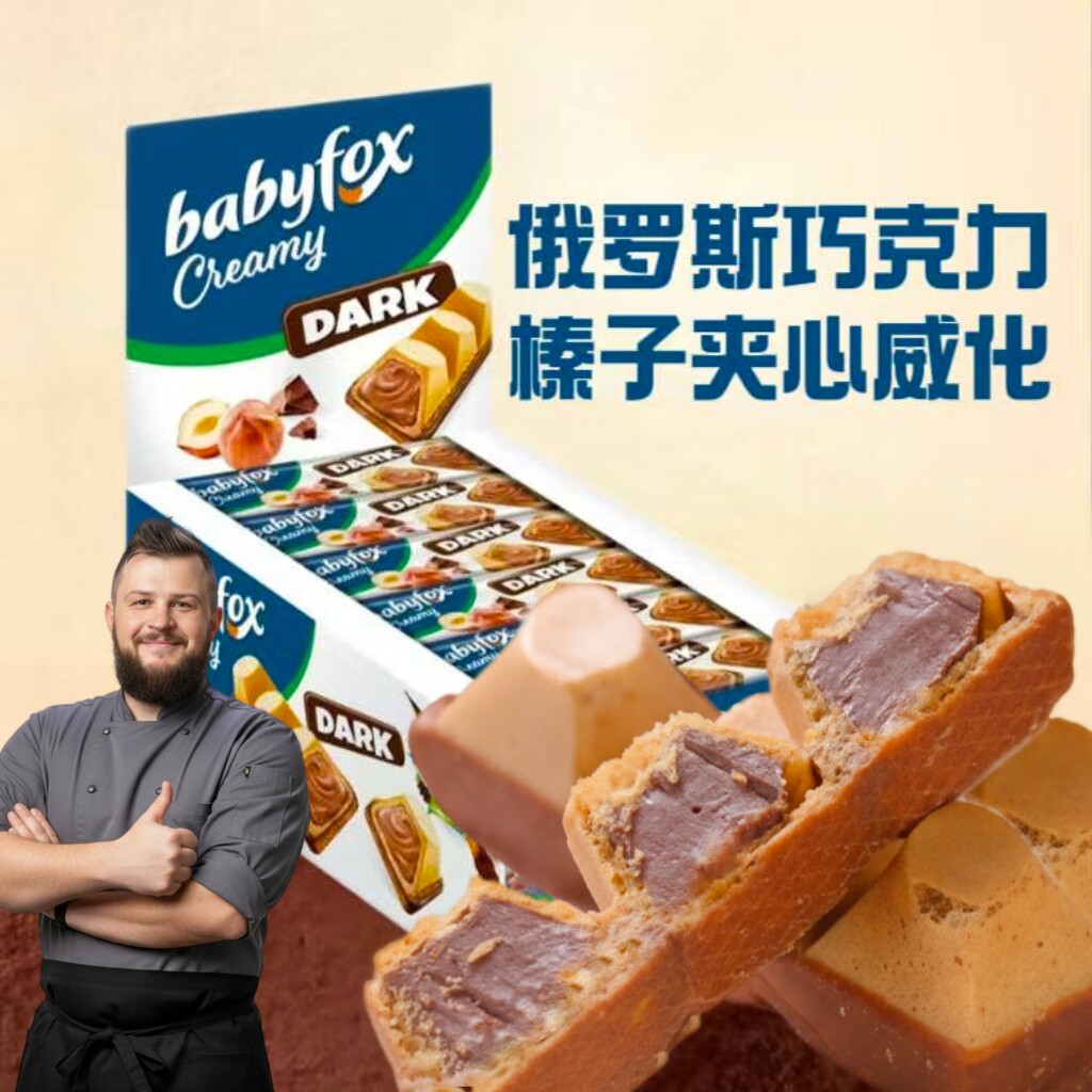 [整箱发货]俄罗斯榛子味夹心牛奶巧克力威化一盒436.8g（24条）