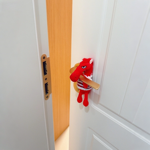 门把手保护套毛绒小马玩偶门挂防撞防静电新年元旦可爱装饰挂件饰