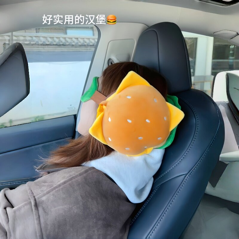 u型枕汉堡折叠护颈枕眼罩遮光汽车靠枕旅行便携头枕办公椅午休枕