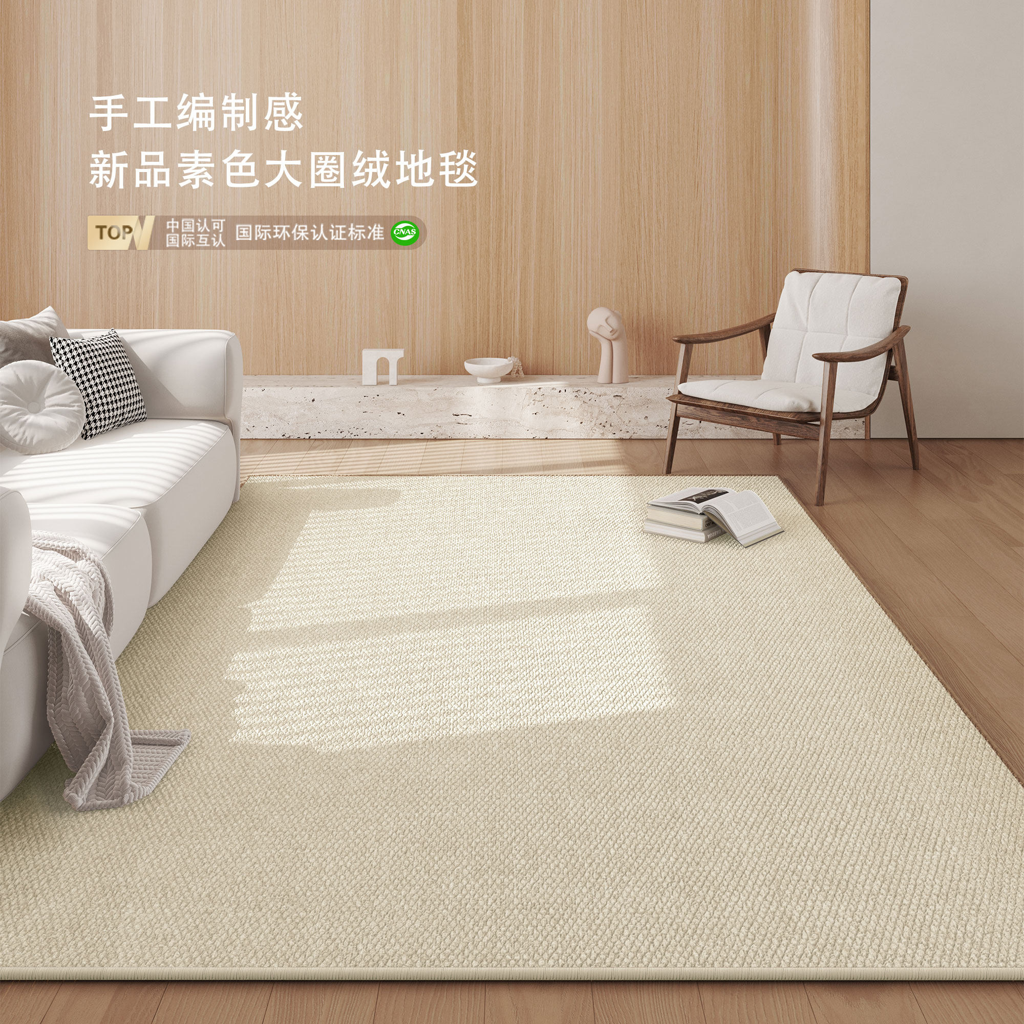 彷剑麻地毯客厅2025新款轻奢高级简约卧室床边素色沙发茶几毯地垫