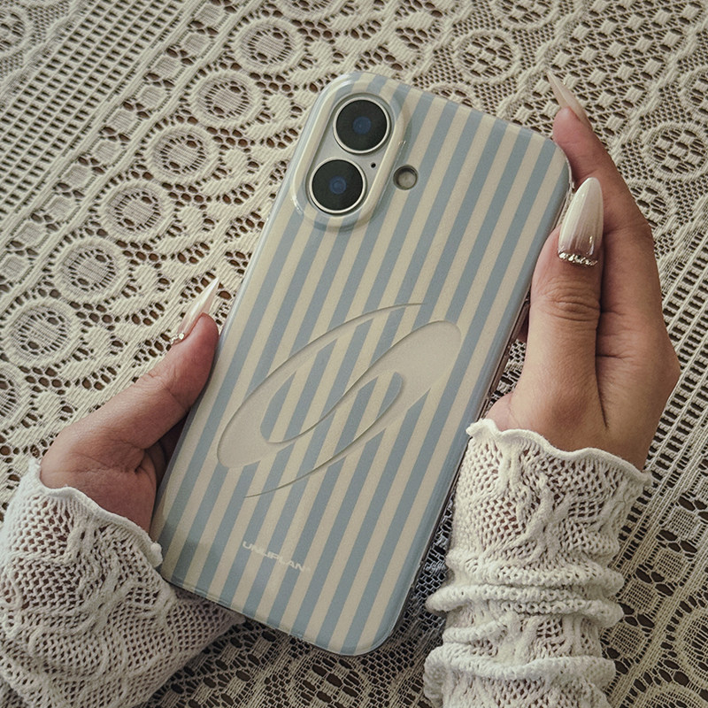 Unliplan 原创设计蓝色条纹手机壳适用iphone16苹果15pro新款韩系ins高级感小众全包外壳保护套情侣款设计感,3C数码配件,手机保护套/壳,淘宝优惠券,粉丝福利购,淘宝优惠卷