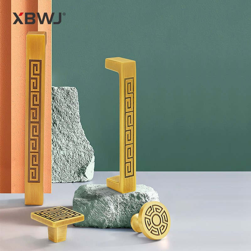 轻奢纯铜拉手简约风格衣柜纯铜拉手现代橱柜抽屉实心全铜拉手