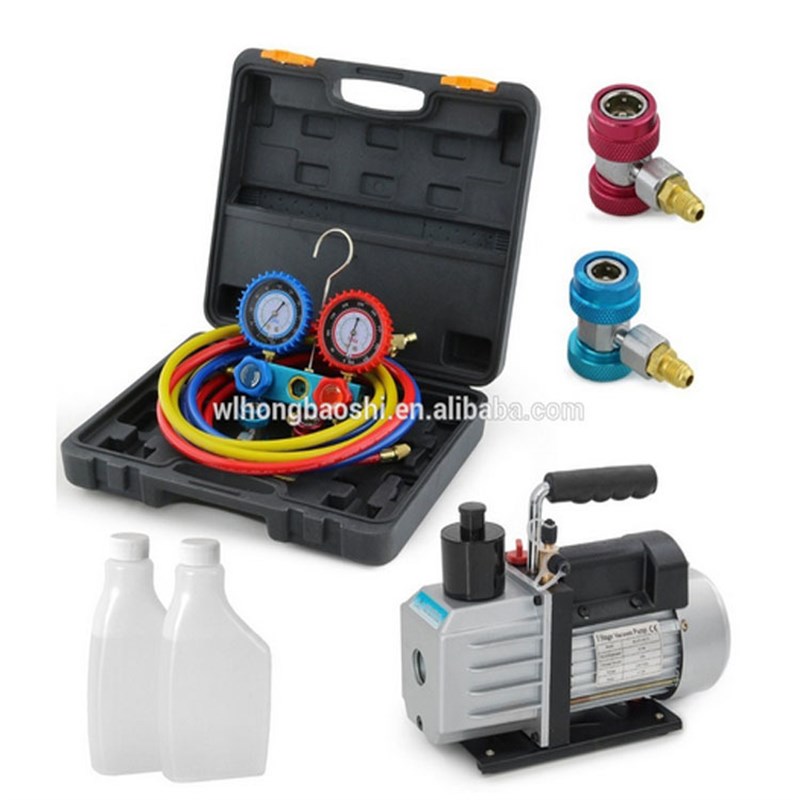 3/4/5/7CFM真空泵/冷媒表组R12  R22 R134 R502空调加注冷媒表组