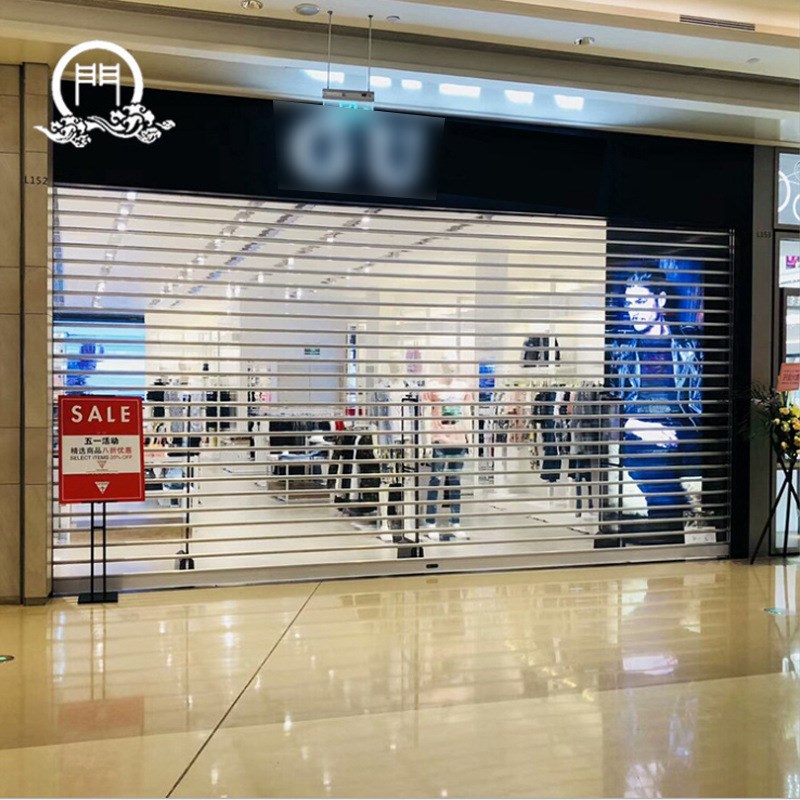 电动升降卷帘门室内商场专用透明遥控智能静音带电机卷闸门