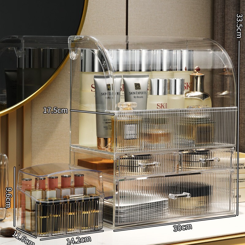 护肤品防尘收纳盒新款学生宿舍大