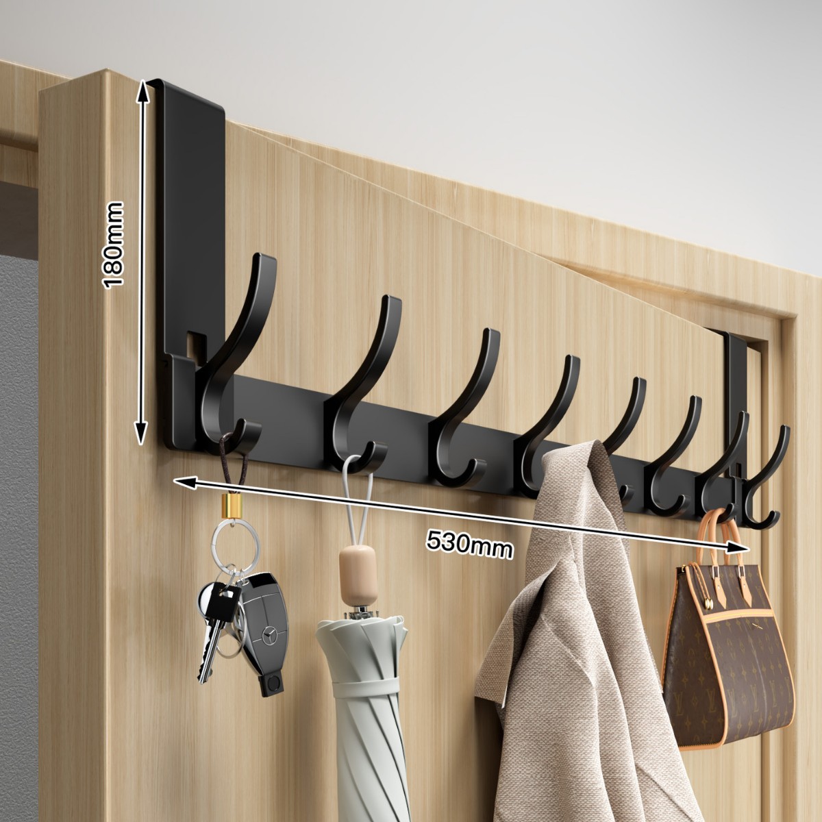 免打孔门后挂衣架加厚入户挂钩