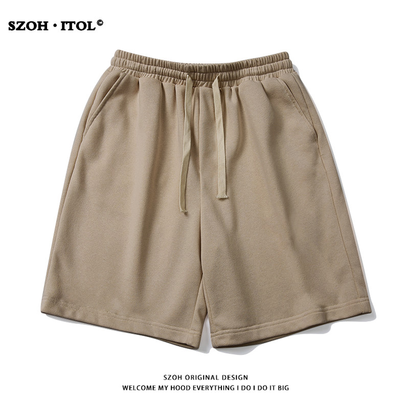 NATIONAL TIDE PERSONALITY SOLID COLOR SPORTS SHORTS MENS HIGH STREET SUMMER LOOSE AND VERSATILE CASUAL DRAWSTRING WIDE-LEGGED YOUTH FIVE-POINT PANTS