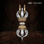 琢匠金刚杵吊坠男士 降魔杵挂件银饰手把件藏式 玄学配饰汽车挂件