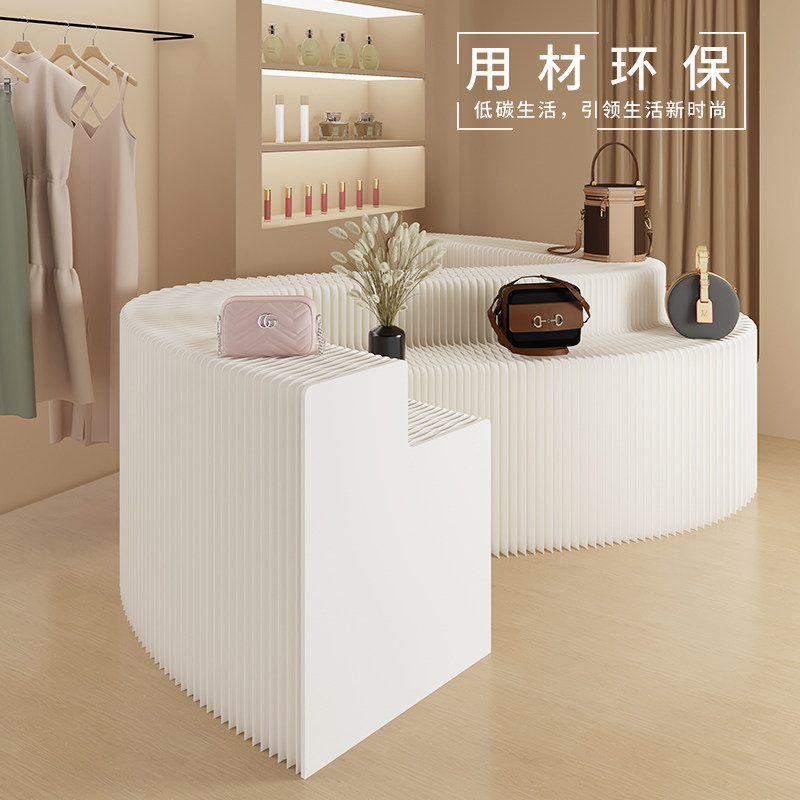 风琴纸双层展台可移动展