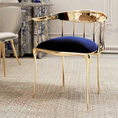 葡萄牙奢华型纯铜餐椅设计师别墅高档靠背椅样板房酒店单人休闲椅