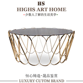 bocadolobo轻奢不锈钢茶几现代设计师别墅客厅家用简约玻璃咖啡桌