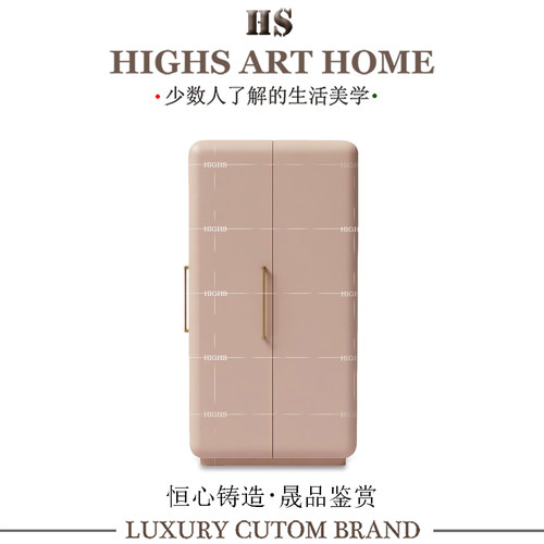 轻奢极简实木落地首饰柜艺术储物