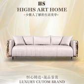 意式 轻奢真皮沙发现代简约豪宅别墅大户型客厅家用高级直排沙发椅