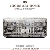 轻奢高级实木彩绘餐边柜高端设计师款 客厅家用靠墙储物玄关柜创意