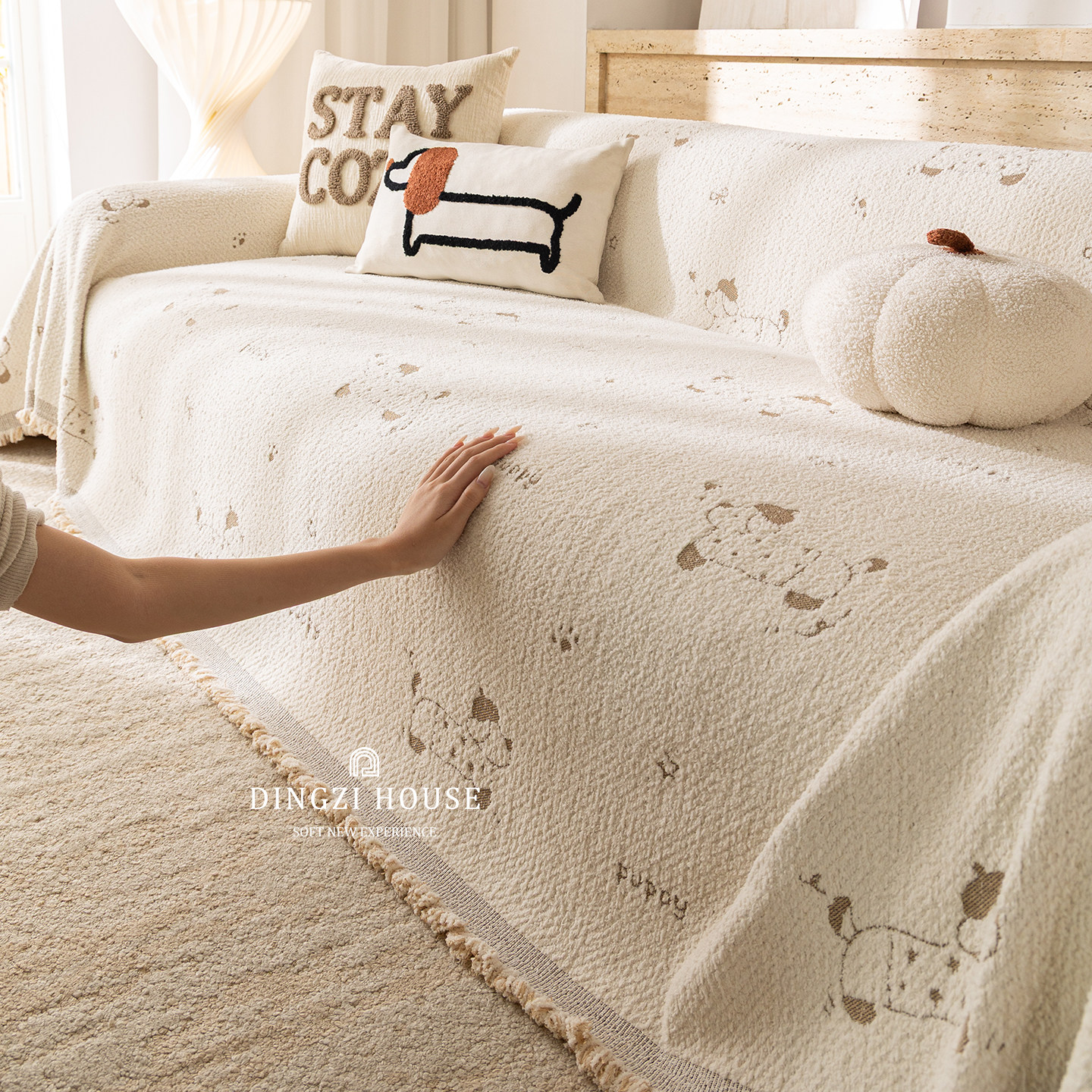 2025新款沙发盖巾卡通风一整张全盖套罩固定防滑防猫抓沙发坐垫冬,居家布艺,沙发套,淘宝优惠券,粉丝福利购,淘宝优惠卷