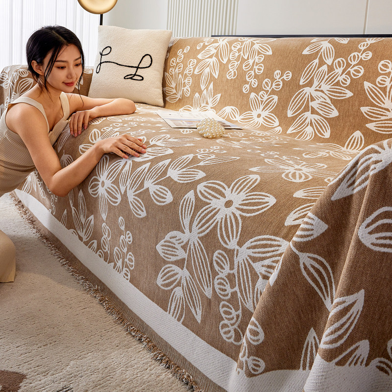 高级感秋冬季雪尼尔沙发巾沙发盖布四季通用防猫抓沙发套罩沙发毯,居家布艺,沙发垫,淘宝优惠券,粉丝福利购,淘宝优惠卷