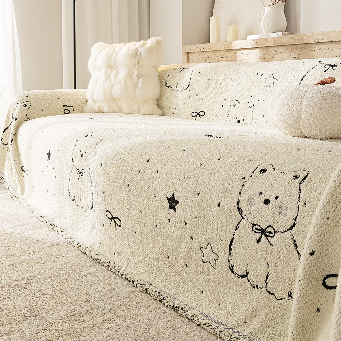 冬季毛绒沙发盖布巾毯垫四季通用2025新款防滑全包万能套罩防猫抓,居家布艺,沙发垫,淘宝优惠券,粉丝福利购,淘宝优惠卷