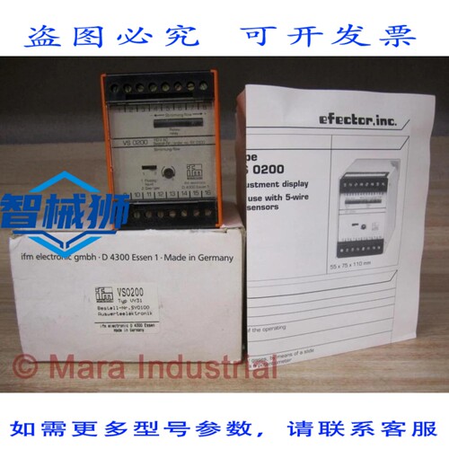 原装供应 IFM EFECTOR SY0100 流量开关控制器 VS0200/110VAC