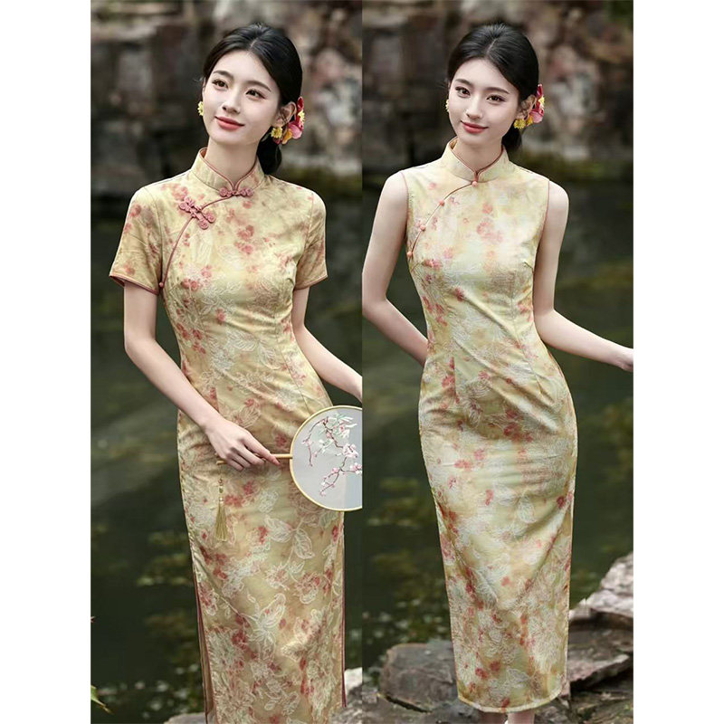 【半庭芳】潇夫人自制超好看2026夏季新中式女黄色送考旗袍连衣裙