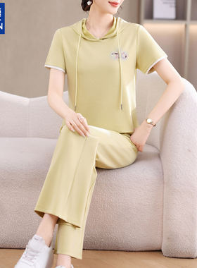 罗蒙品牌妈妈夏装2026新款套装