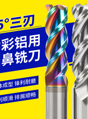 55度钨钢铝用圆鼻铣刀三刃加长涂层4R0.2/6R0.5/8R1/10R2/12R3