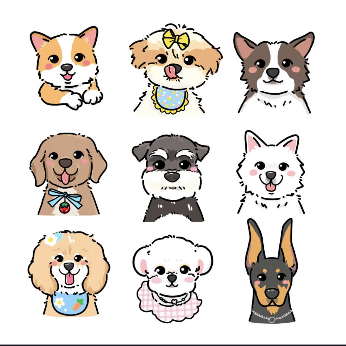 手绘动物q版狗狗照片转卡通漫画